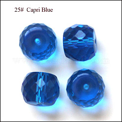 Perles d'imitation cristal autrichien, grade AAA, facette, tambour, Dodger bleu, 11x9.5mm, Trou: 0.9~1mm