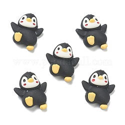 Cabuchones de resina opacos, pingüino, negro, 19x15x7.5mm