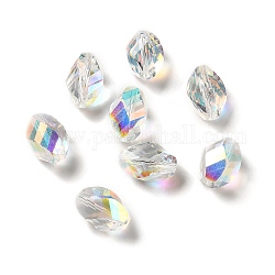 Verre imitation perles de cristal autrichien, facette, pépite, clair ab, 11x8x8mm, Trou: 1mm