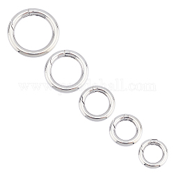 Unicraftale 5 pz 5 stili 304 anelli a molla in acciaio inossidabile, per portachiavi, anello rotondo, colore acciaio inossidabile, 16~28x3~4mm, diametro interno: 10~20mm, 1pc / style
