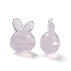 Perles acryliques de style imitation gelée, lapin, chardon, 20x15x12mm, Trou: 3mm, environ 344 pcs/500 g