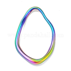 Ionenbeschichtung (IP) 304 Verbindungsringe aus Edelstahl, unregelmäßig oval, Regenbogen-Farb, 46x29.5x5.5 mm, Innendurchmesser: 40x23 mm