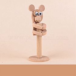 Diy carpintería 3d mono animal viruta de madera rama de árbol paquete de material, para jardín de infantes juguetes educativos hechos a mano, burlywood, 10.5x1.5 cm