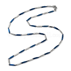 201 collane con catena a maglie in acciaio inossidabile per uomo donna, blu e color acciaio inox, 19.65~19.92 pollice (49.9~50.6 cm)