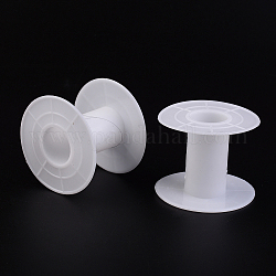 Carretes de plástico, rueda, blanco, 55x46mm, agujero: 21 mm, bobina: 24 mm