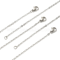 10 pièces 304 colliers de chaîne de câble en acier inoxydable pour hommes femmes, couleur inoxydable, 17.7 pouce (45 cm)