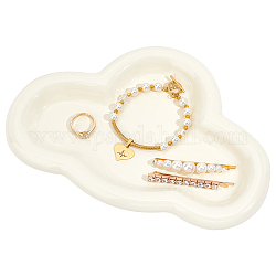Plateau à bijoux en porcelaine, bibelot collier bracelet bonbonnière, nuage, mousseline de citron, 160x237x20mm, diamètre intérieur: 120x190 mm