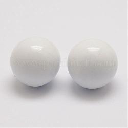 Perline in ottone campane montate su ciondoli a gabbia, Senza Buco, bianco, 16mm