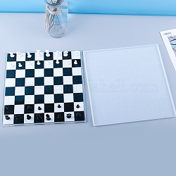 DIYのチェス盤と駒のシリコンモールド  レジン型  UVレジン用  エポキシ樹脂工芸品作り  子供と大人のための古典的なゲーム  ホワイト  274x274x9mm  内径：265x265mm