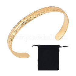 Unicraftale 1pc brazalete de acero de titanio para mujer, dorado, diámetro interior: 1-3/4x2-3/8 pulgada (4.5x6.15 cm)
