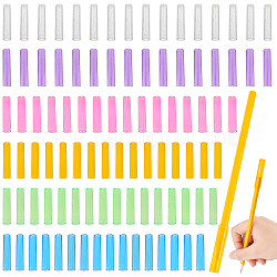 FINGERINSPIRE 96Pcs 6 Colors Plastic Pencil Cap (1.8x0.4 inch, Inner Diameter 0.3inch) Colorful Pencil Tip Protector Cover General Pencils Extender Holders for Student School Office