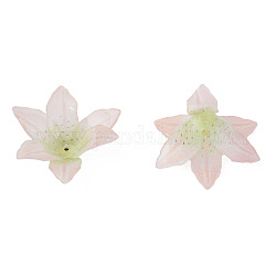 Kunststoff-Perlen, Blume, hellgrün, 33x33x12.5 mm, Bohrung: 1.2 mm