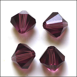 Имитация австрийских кристаллов, класс AAA, граненые, двухконусные, темные орхидеи, 10x9~10 мм, отверстие : 0.9~1.6 мм