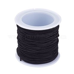 Эластичный шнур, чёрные, 1 мм, около 22.96 ярда (21 м) / рулон