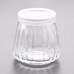 Glas Perle Behälter, mit Plastikstopfen, Transparent, 6.85x6.8 cm, Kapazität: 100 ml (3.38 fl. oz)