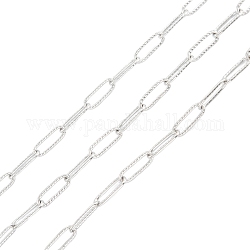 304 acero inoxidable cadenas de clips, soldada, con carrete, color acero inoxidable, 66x61mm, 12x4x1mm, aproximadamente 32.8 pie (10 m) / rollo