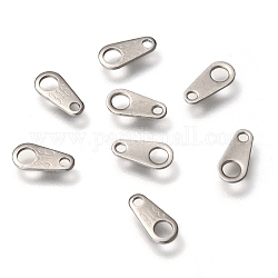 316 linguetta della catena in acciaio inossidabile chirurgico, connettori di estensione catena, colore acciaio inossidabile, 8.5x4x0.5mm, Foro: 1~2 mm