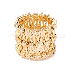 Messing Stern faltbares einziehbares Ringarmband, Teleskopringe Armband für Frauen, golden, Innendurchmesser: 18~71 mm