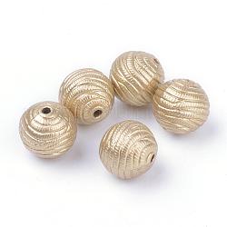 Perline acrilico verniciatura a spruzzo, stile matte, tondo, oro, 11.5mm, Foro: 1.5 mm, circa 520pcs/500g