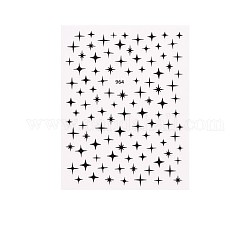 Nagelkunst Aufkleber Abziehbilder, selbstklebend, für Nagelspitzen Dekorationen, Stern, Schwarz, 10.1x7.9x0.04 cm