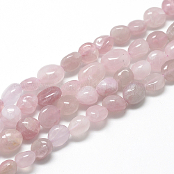 Chapelets de perles en quartz rose naturel, ovale, 8~15x7~12x4~12mm, Trou: 1mm, Environ 30~45 pcs/chapelet, 15.7 pouce
