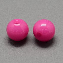Imitation Jelly Acrylic Beads, Round, Deep Pink, 6mm, Hole: 1.5mm, about 4220pcs/500g