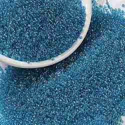 Miyuki runde Rocailles Perlen, japanische Saatperlen, (rr1823) funkelnd blau gefüttertes aqua ab, 15/0, 1.5 mm, Bohrung: 0.7 mm, über 5555pcs / Flasche, 10 g / Flasche