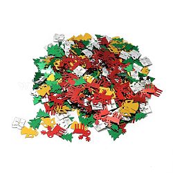 Plastic Table Scatter Confetti, for Christmas Party Decorations, Christmas Reindeer/Stag/Deer & Tree & Angel & Gift, Mixed Color, 14.4~23.2x13~20.6x0.3mm