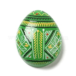 Cabochon in resina opaca del fumetto di pasqua, uovo di Pasqua, verde lime, 24.5x19x8.5mm