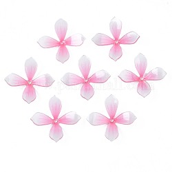 Kunststoff-Perlen, Blume, Perle rosa, 22x22x4.5~5.5 mm, Bohrung: 1.4 mm