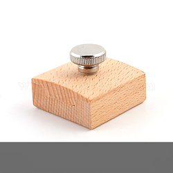 Bloque de molienda de papel de lija de madera, con tornillo de acero inoxidable para lijadora fija, trigo, 4.5x4.5x3.2 cm