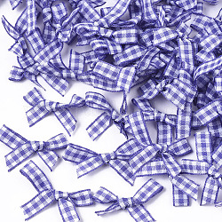Accessori per costume fiore tessuta fatto a mano , bowknot del nastro del modello del tartan, blu ardesia medio, 22~26x25~35x2~5mm