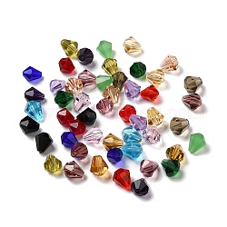 Verre imitation perles de cristal autrichien, facette, diamant, couleur mixte, 10x9mm, Trou: 1mm