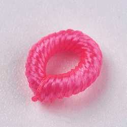 Бисер из полиэстера, кольцо, темно-розовыми, 6~6.5x1.5 мм, отверстие : 3 мм