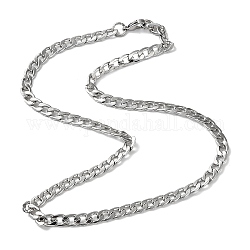Collar de cadena de eslabones cubano 201 de acero inoxidable, color acero inoxidable, 22.17 pulgada (56.3 cm)