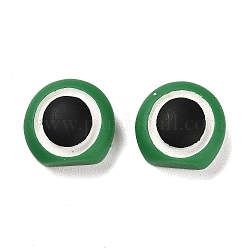 Lindos cabujones de resina opaca, ojos de rana de dibujos animados, verde, 14x15x8mm