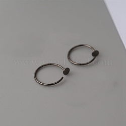 925 Sterling Silver Body Jewelry, No Piercing Faux Lip Ring, Electrophoresis Black, 10mm