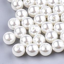 Perline acrilico perla imitato, tondo, bianco crema, 10mm, Foro: 2 mm, circa 1000pcs/500g