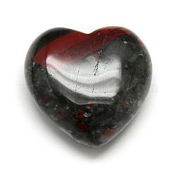 Pierres de guérison naturelles de pierre de sang, coeur amour pierres, pierres de palme de poche pour équilibrer le reiki, 29~30x30~31x12~15mm
