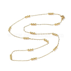 304 collane a catena a maglie rotonde con perline in acciaio inossidabile da donna, oro, 19.88 pollice (50.5 cm)