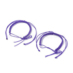 2шт нейлоновый плетеный браслет, синий фиолетовый, внутренний диаметр: 2 дюйм (5.2 см)