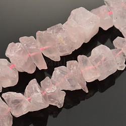 Naturel rose de pépites de quartz perlent brins, 12~16x6~15mm, Trou: 1mm, environ 15.7 pouce