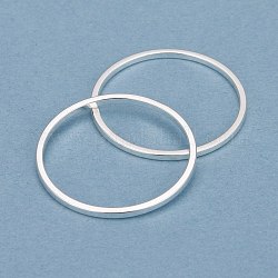 Anillos de enlace de latón, Plateado de larga duración, anillo redondo, 925 plata esterlina, 20x1mm, diámetro interior: 18 mm