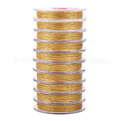 Tiger Tail Wire, Stainless Steel Wire, Round, Golden, 0.4mm, about 32.81 Feet(10m)/Set