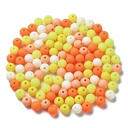 Smerigliato perle sintetiche opache, tondo, arancione, 8mm, Foro: 2 mm, circa 1851pcs/500g