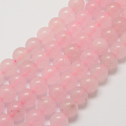 Natürlichen Rosenquarz Perlenstränge, Runde, gefärbt, 12 mm, Bohrung: 1 mm, ca. 32 Stk. / Strang, 15.7 Zoll