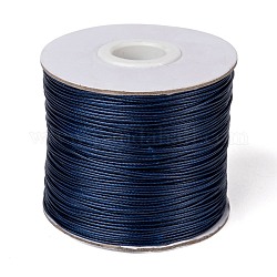 Korean Waxed Polyester Cord, Bead Cord, Dark Blue, 0.8mm, about 185yards/roll