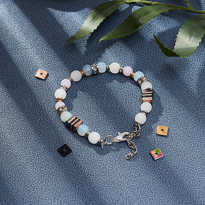 Geschäft Unicraftale 40pcs 4 Farben 6mm Abstandsperlen Edelstahl lose