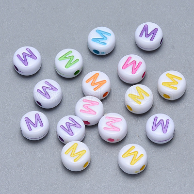 Wholesale Craft Acrylic Horizontal Hole Letter Beads 