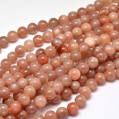 Natürliche sunstone runde Perle Stränge&nbsp;G-F266-11-10mm-1